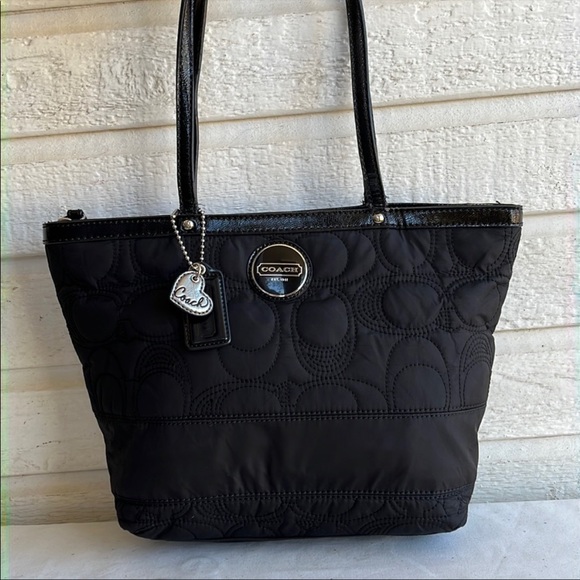 Coach Handbags - COACH Nylon Tabby Pillow Heritage Stripe Signature Tote 17668